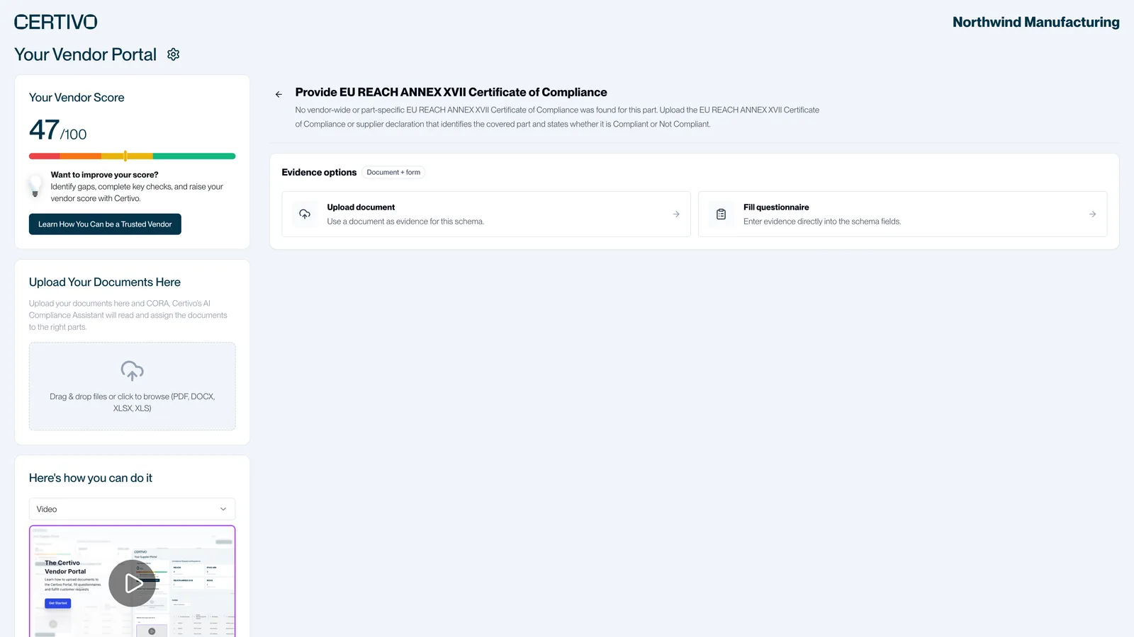 Evidence options